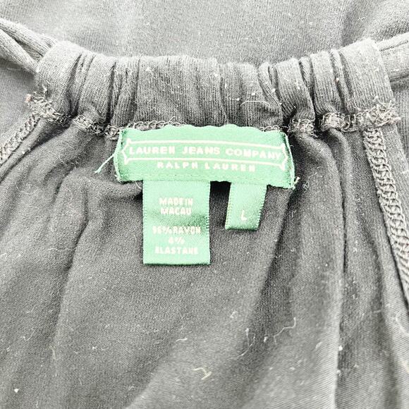 Ralph Lauren Women's Black Sleeveless Front Tie Halter Tank Blouse Top Size L - Picture 3 of 3